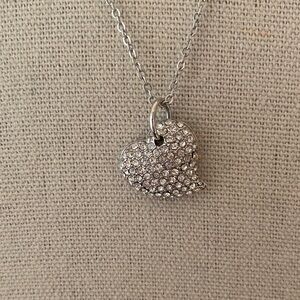 Traci Lynn Silver Heart Necklace